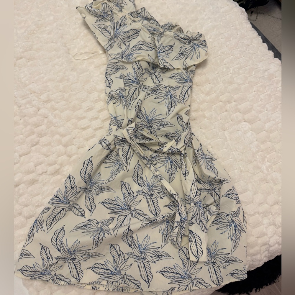New banana republic Floral Blue and White Dress